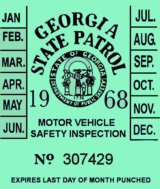 1968 Inspection Sticker Bob Hoyts Classic Inspection Stickers